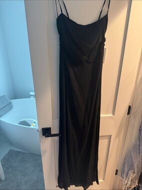 Reformation Black Maxi Slip Dress with Cowl Neck